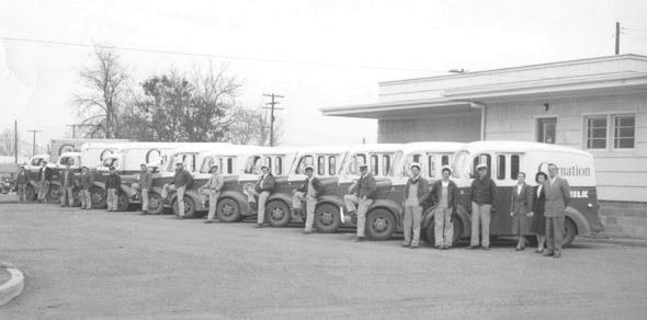 Carnation Milk Trucks in the late 1940s Carnation Milk Trucks in the late 1940s